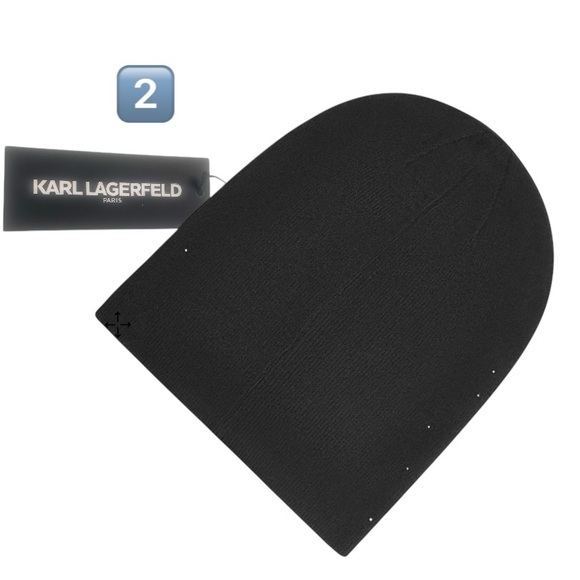 KARL LAGERFELD PARIS Rhinestone Sparkle Stars Beanie Cap! NWT Retail: $58 - Picture 3 of 6